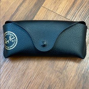 Authentic black leather ray ban sunglasses case